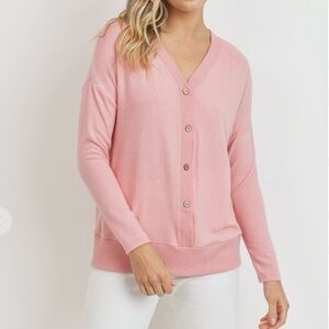 Cherish Women’s Pink Sweater V-Neck Size Large